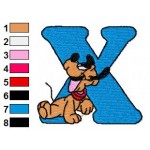 X Pluto Disney Baby Alphabet Embroidery Design